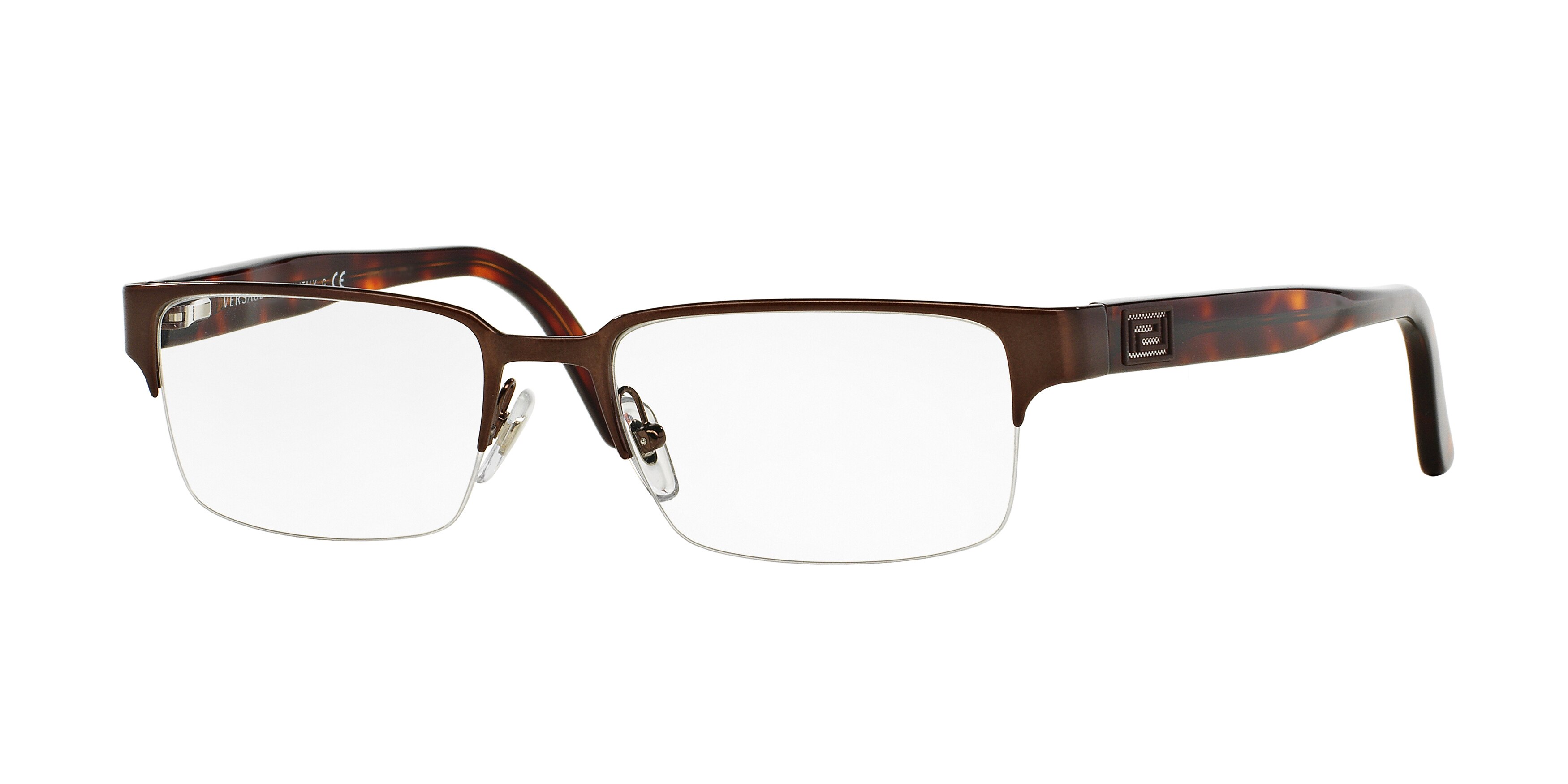 Versace Herren VE1184 1269 Optische Fassungen Metall Braun Transparent Quadratisch Normal-image